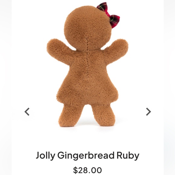 JellyCat JGB3R Jolly Gingerbread Ruby Plush Toy-Christmas  NWT Jellycat Jolly Gingerbread Ruby